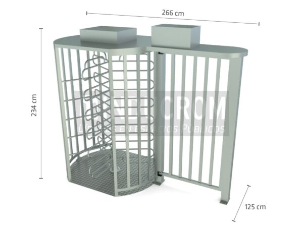 Torniquete Alto 3-A + Puerta Alta Bidireccional Automática Torniquete Alto 3-A + Puerta Alta Bidireccional Automática