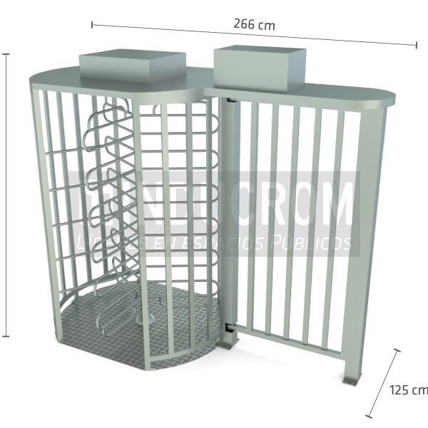 Torniquete Alto 3-A + Puerta Alta Bidireccional Automática